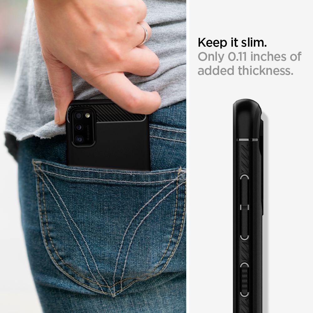 Pokrowiec pancerny Spigen Rugged Armor czarny Samsung Galaxy A41 / 12