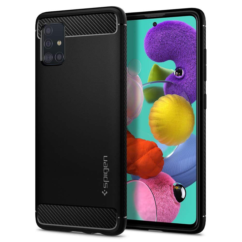 Pokrowiec Spigen Rugged Armor czarny Samsung Galaxy A51 Pokrowiec Spigen Rugged Armor czarny Samsung Galaxy A51