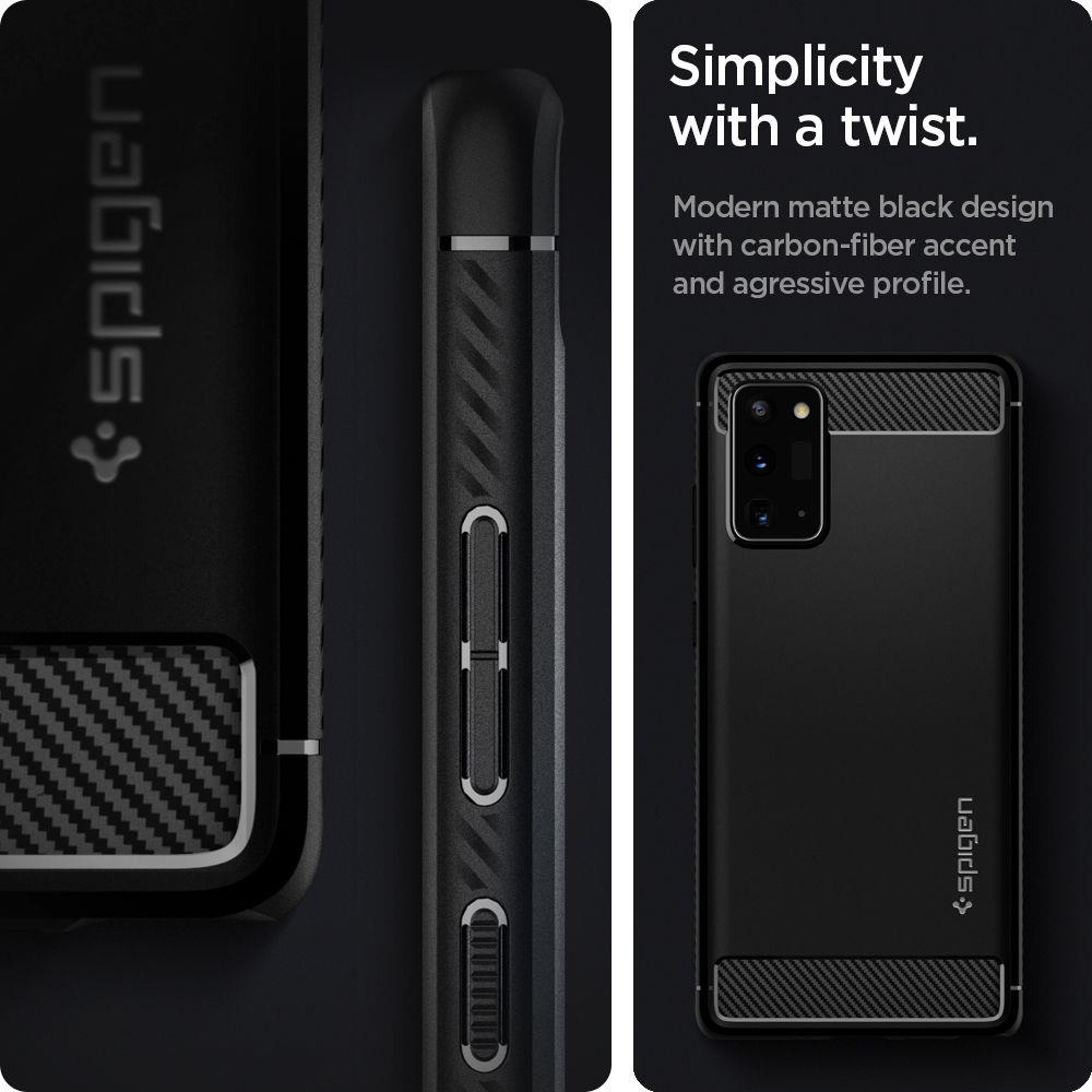 Pokrowiec Spigen Rugged Armor czarny Samsung Galaxy Note 20 / 7
