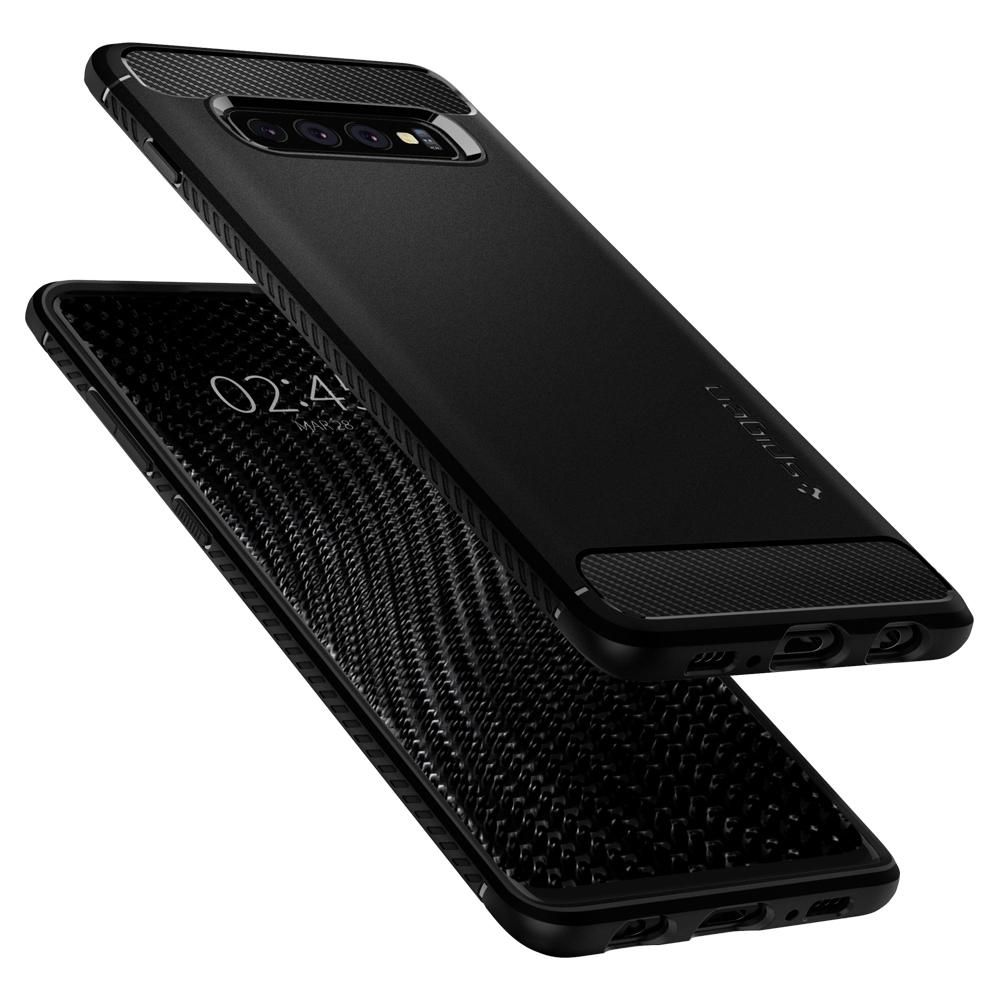 Pokrowiec pancerny Spigen Rugged Armor czarny Samsung Galaxy S10 / 3