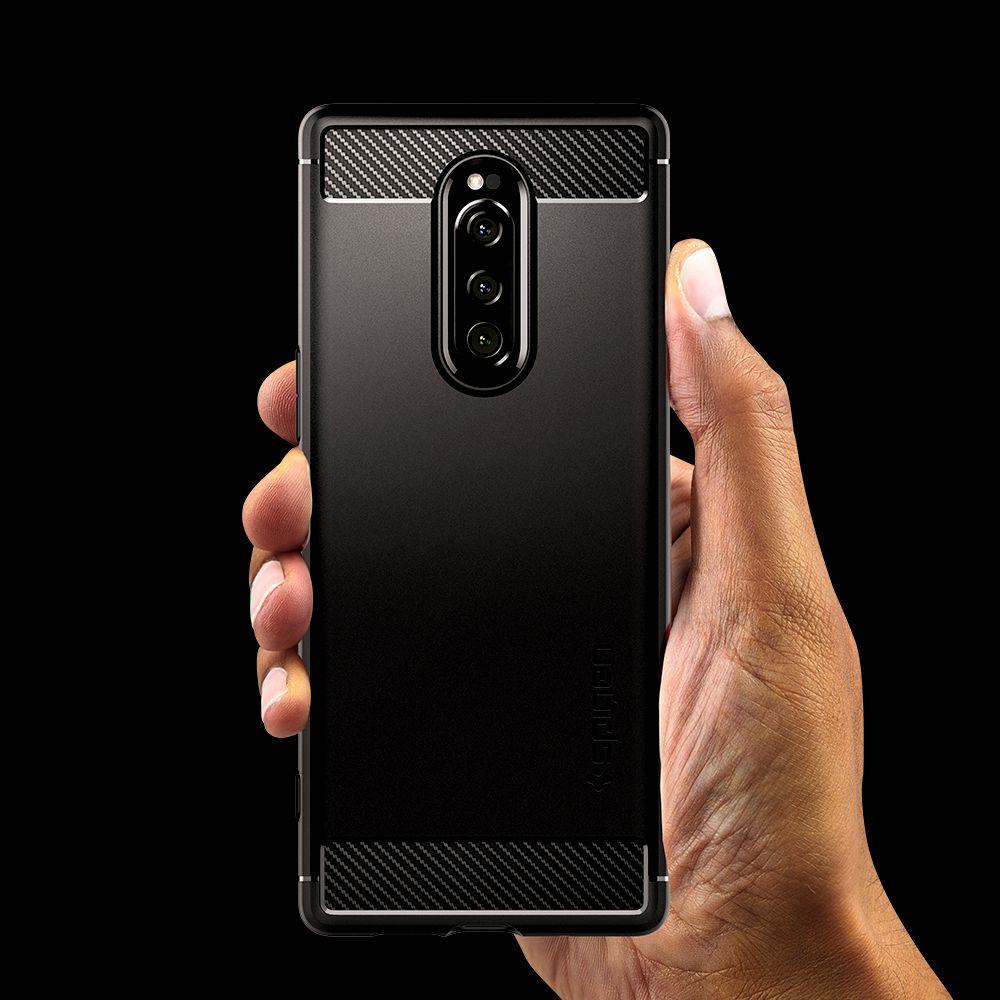 Pokrowiec Spigen Rugged Armor czarny Sony Xperia 1 / 5 Pokrowiec Spigen Rugged Armor czarny Sony Xperia 1 / 5