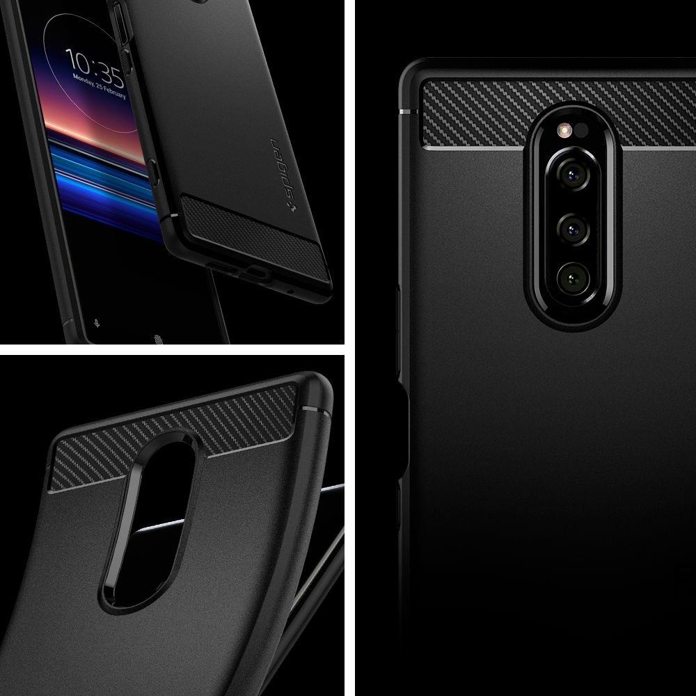 Pokrowiec Spigen Rugged Armor czarny Sony Xperia 1 / 7 Pokrowiec Spigen Rugged Armor czarny Sony Xperia 1 / 7