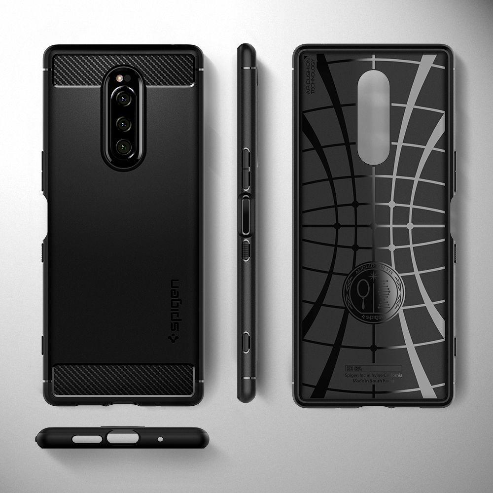 Pokrowiec Spigen Rugged Armor czarny Sony Xperia 1 / 8 Pokrowiec Spigen Rugged Armor czarny Sony Xperia 1 / 8