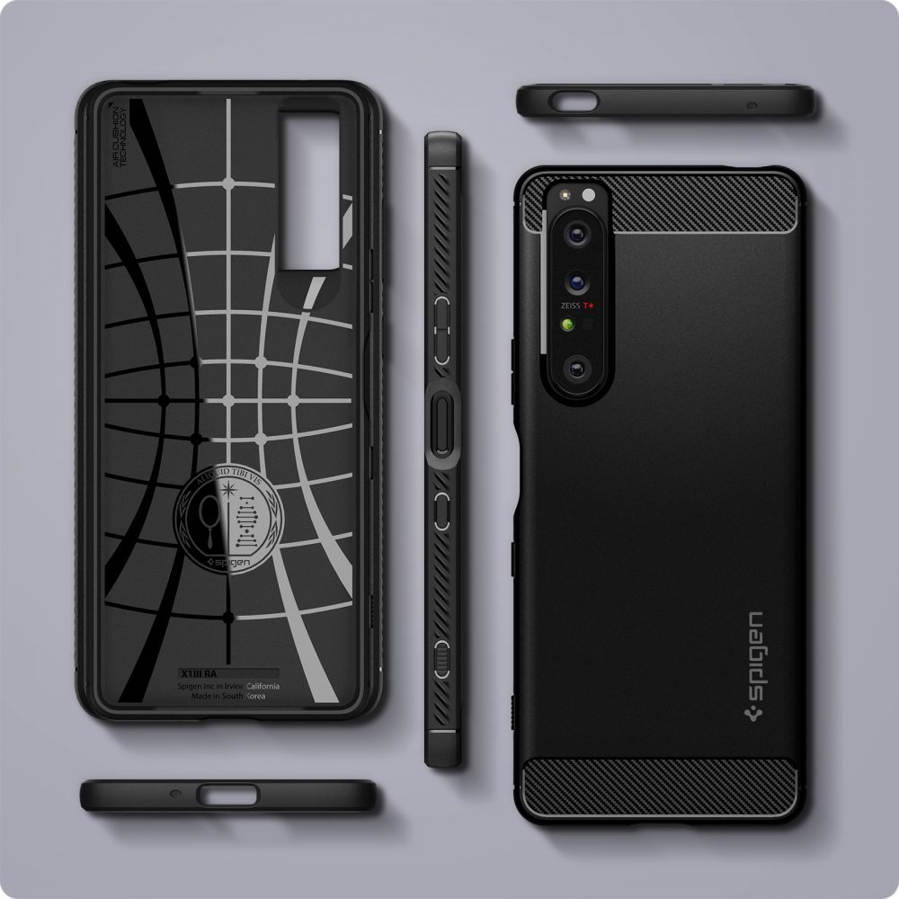Pokrowiec pancerny Spigen Rugged Armor czarny Sony Xperia 1 III / 7