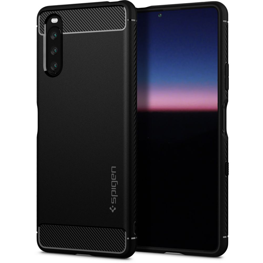 Pokrowiec pancerny Spigen Rugged Armor czarny Sony Xperia 10 III