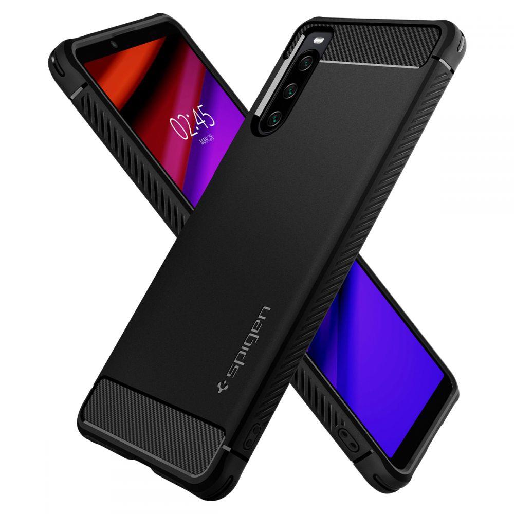 Pokrowiec Spigen Rugged Armor czarny Sony Xperia 10 IV / 7 Pokrowiec Spigen Rugged Armor czarny Sony Xperia 10 IV / 7