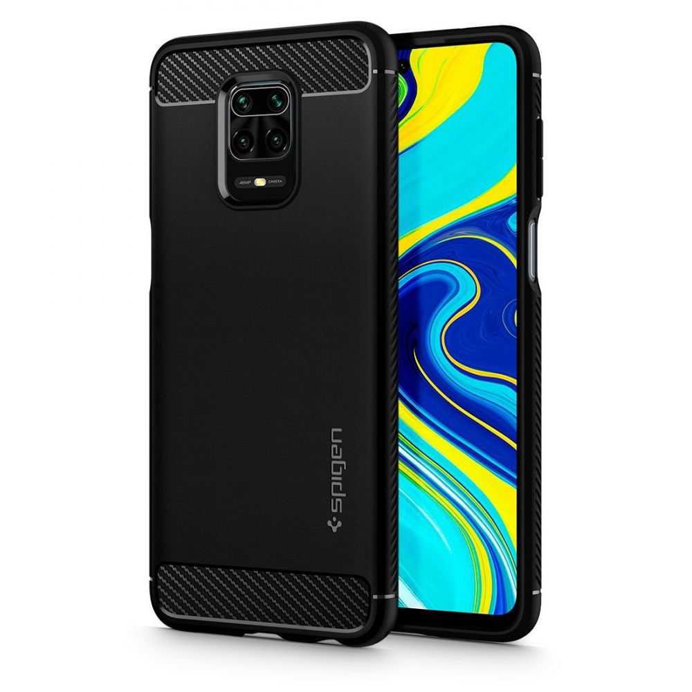 Pokrowiec pancerny Spigen Rugged Armor czarny Xiaomi 9 Pro Max