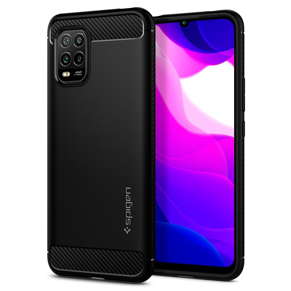 Pokrowiec pancerny Spigen Rugged Armor czarny Xiaomi Mi 10 Lite