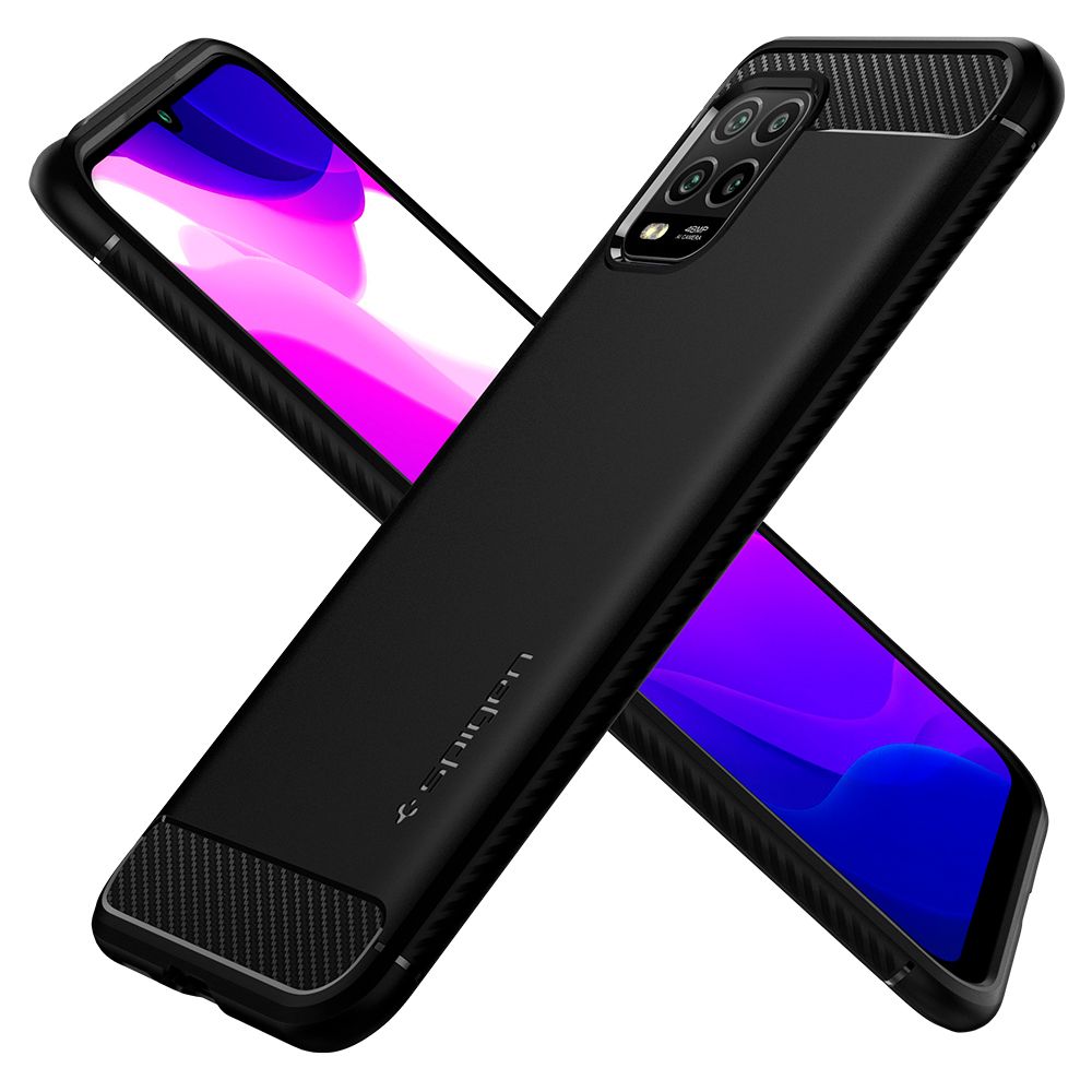 Pokrowiec pancerny Spigen Rugged Armor czarny Xiaomi Mi 10 Lite / 7
