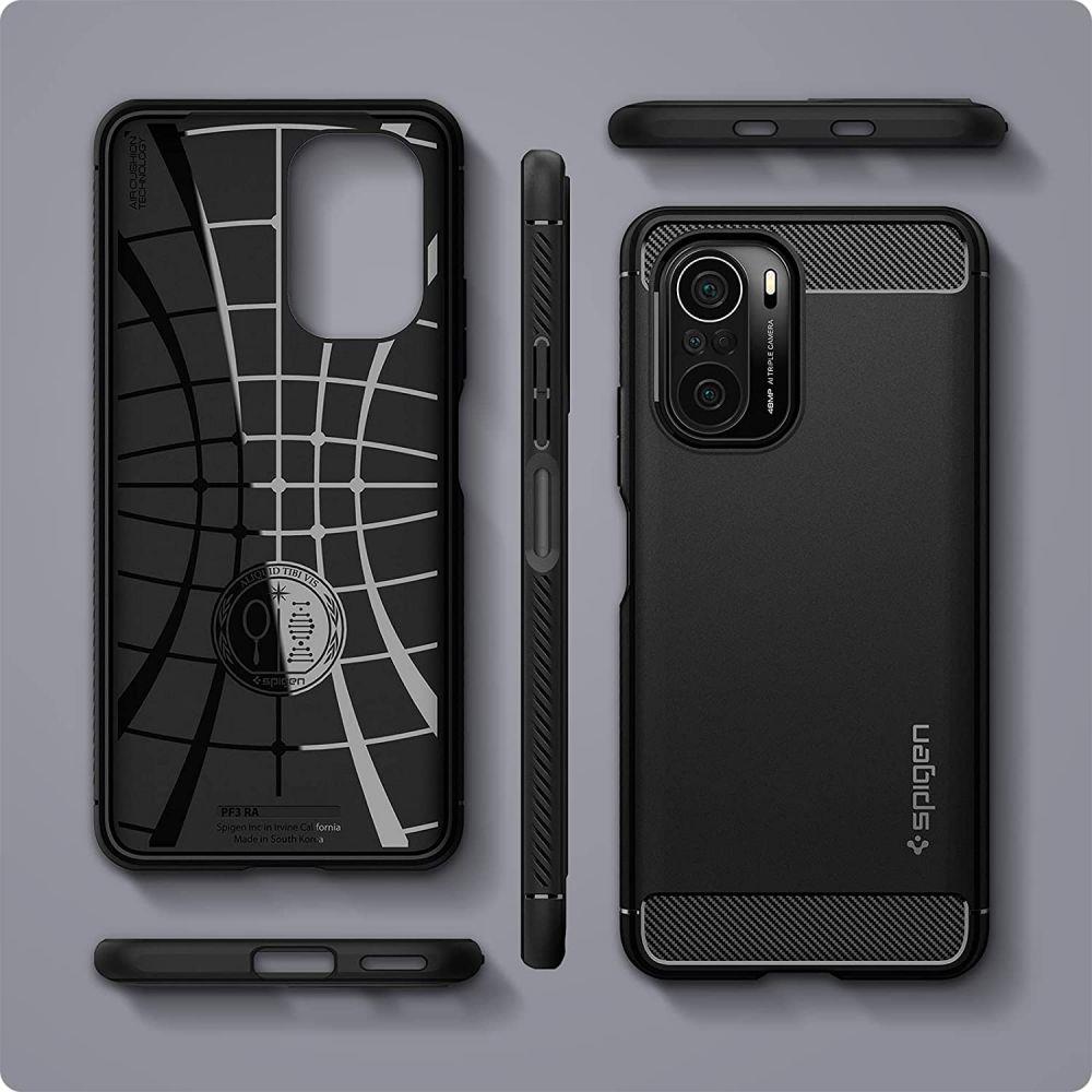 Pokrowiec Spigen Rugged Armor czarny Xiaomi POCO F3 / 3 Pokrowiec Spigen Rugged Armor czarny Xiaomi POCO F3 / 3