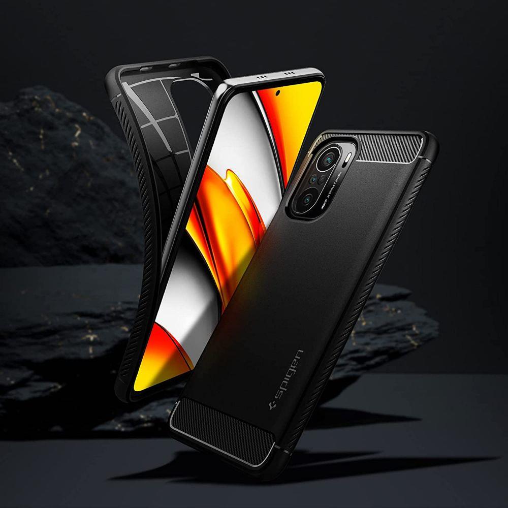 Pokrowiec Spigen Rugged Armor czarny Xiaomi POCO F3 / 6 Pokrowiec Spigen Rugged Armor czarny Xiaomi POCO F3 / 6