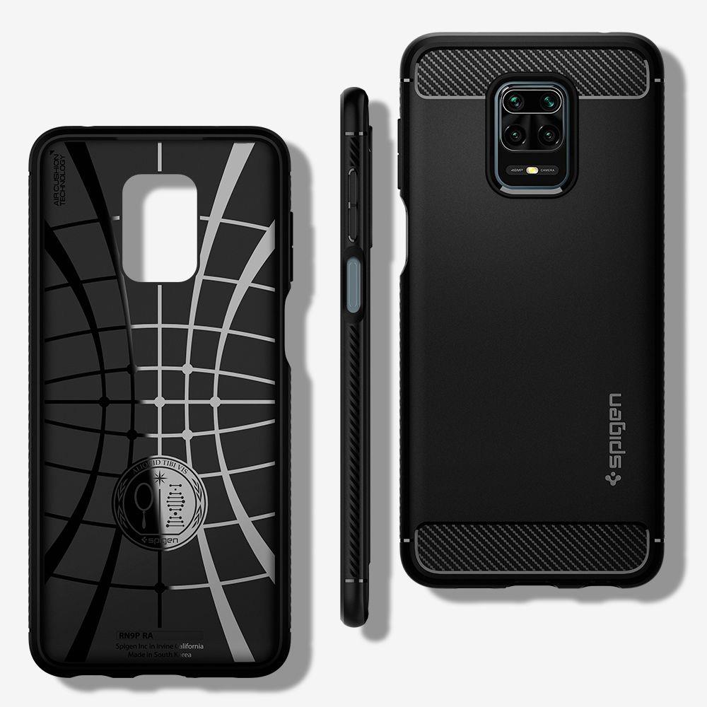 Pokrowiec Spigen Rugged Armor czarny Xiaomi Redmi Note 9 Pro / 3