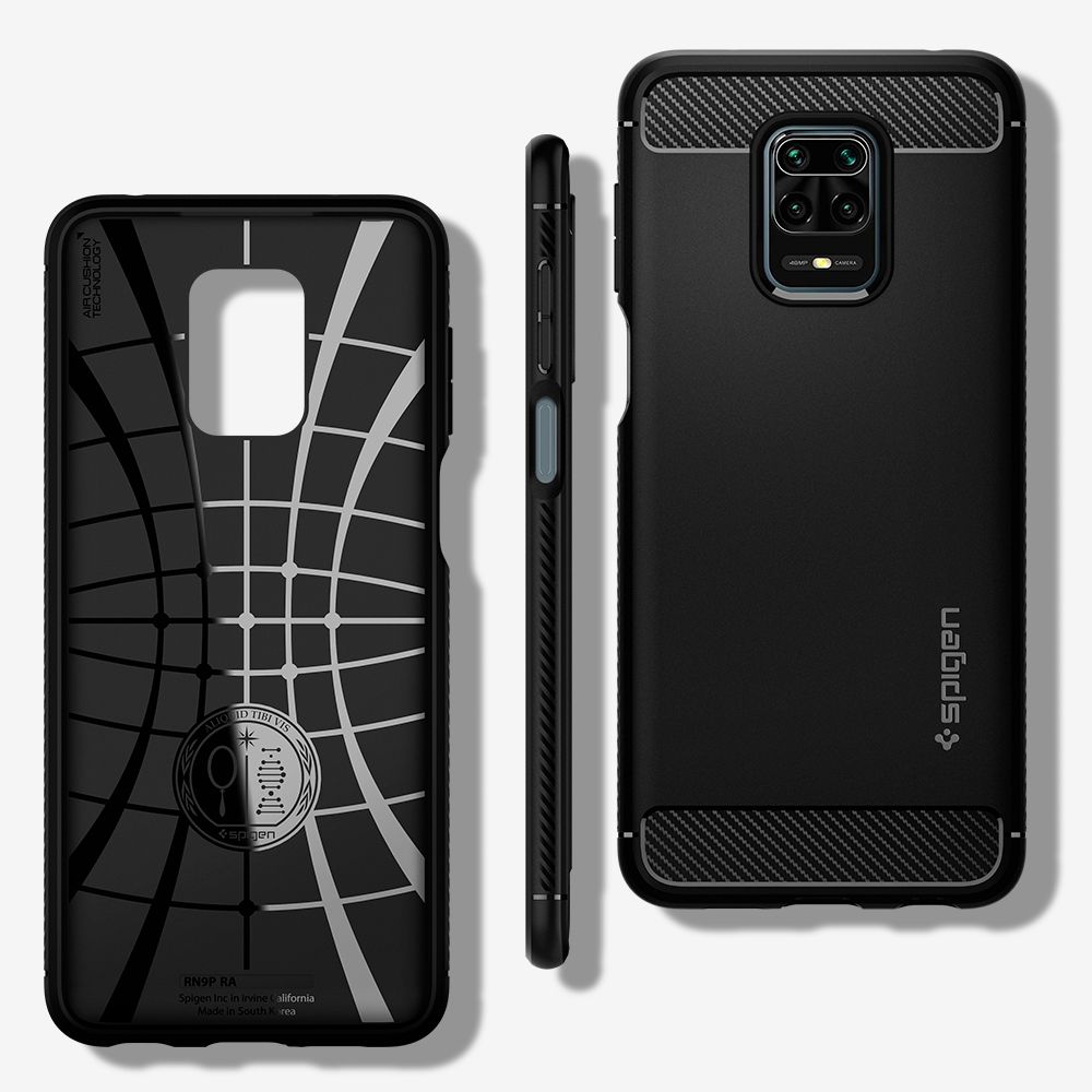 Pokrowiec pancerny Spigen Rugged Armor czarny Xiaomi Redmi Note 9S / 7