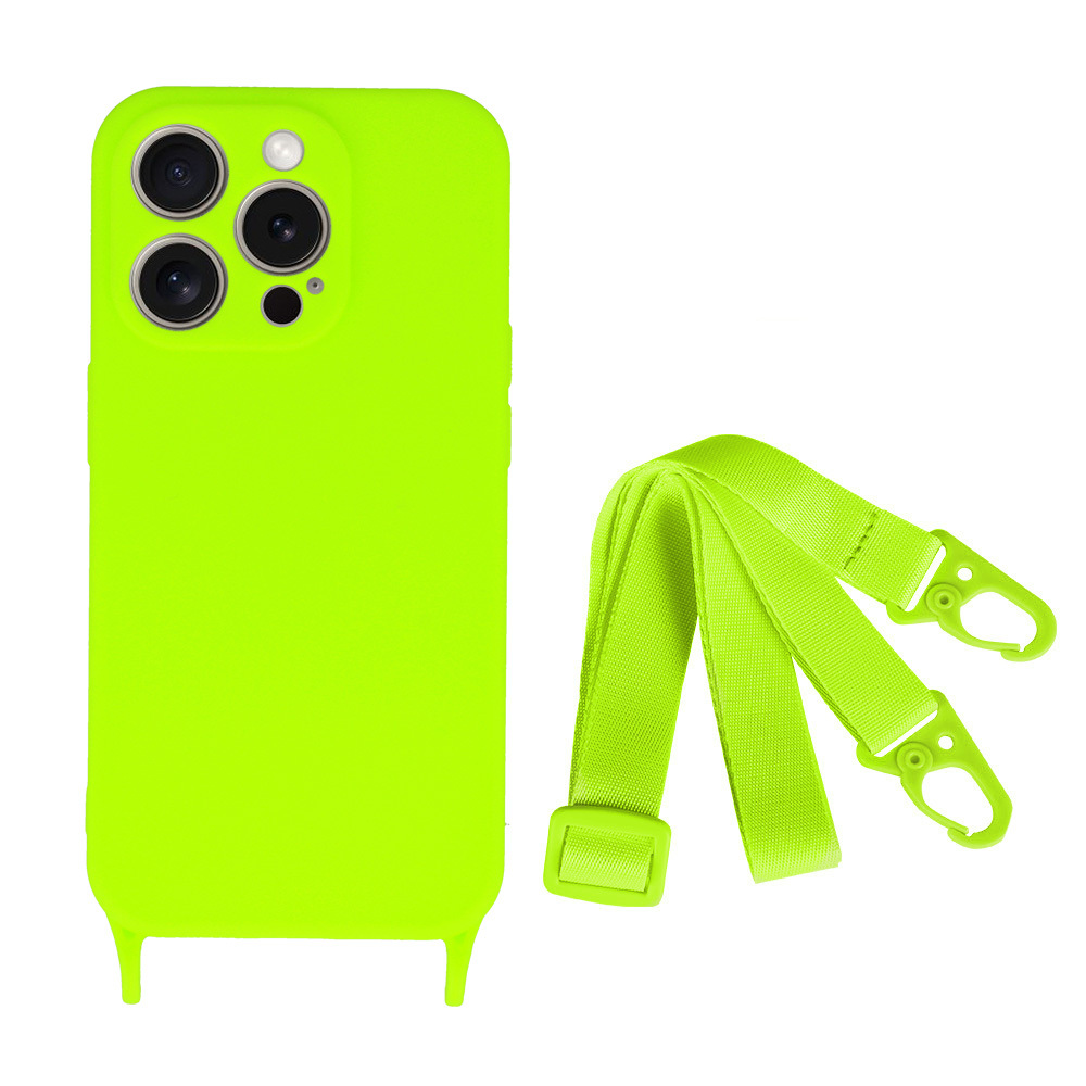Pokrowiec Strap Silicone Case wz�r 2 limonkowy Apple iPhone 13 / 6