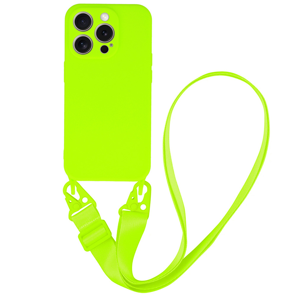Pokrowiec Strap Silicone Case wz�r 2 limonkowy Apple iPhone 15