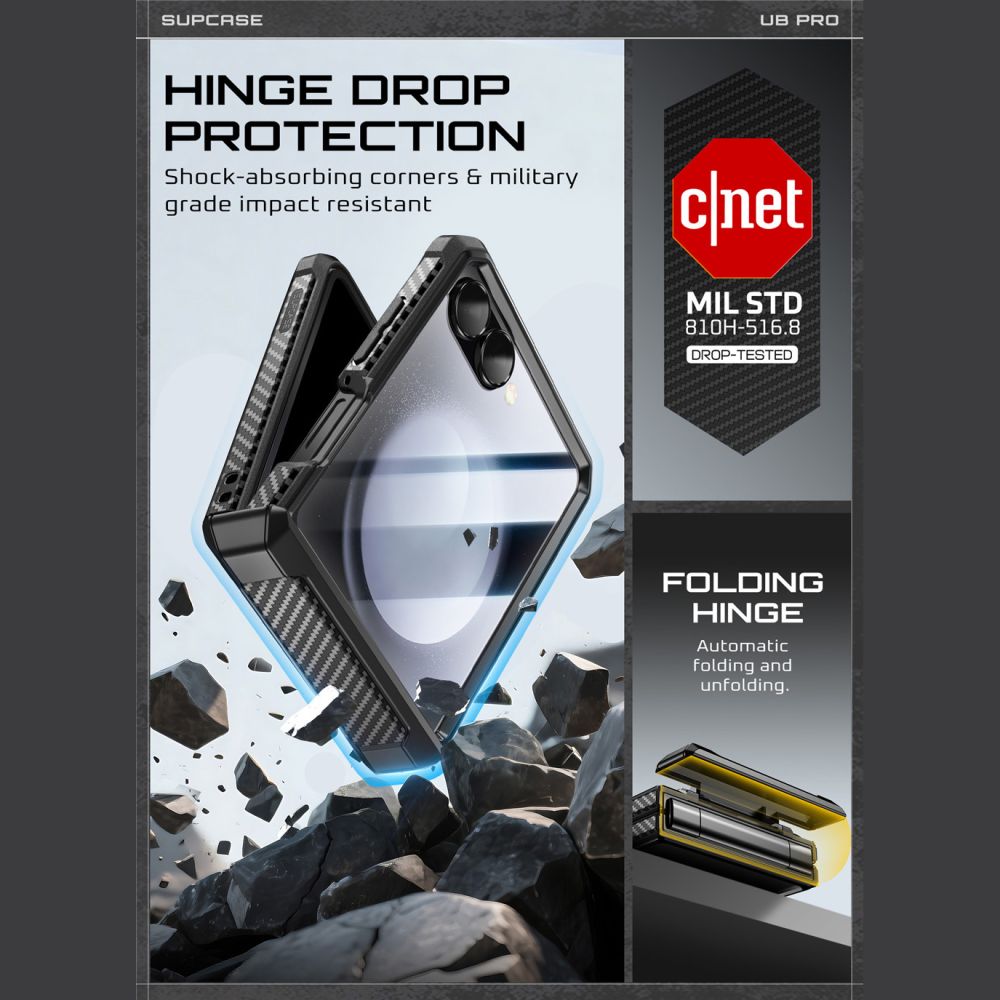 Pokrowiec Supcase Unicorn Beetle Pro czarny Samsung Galaxy Z Flip 7 / 2 Pokrowiec Supcase Unicorn Beetle Pro czarny Samsung Galaxy Z Flip 7 / 2