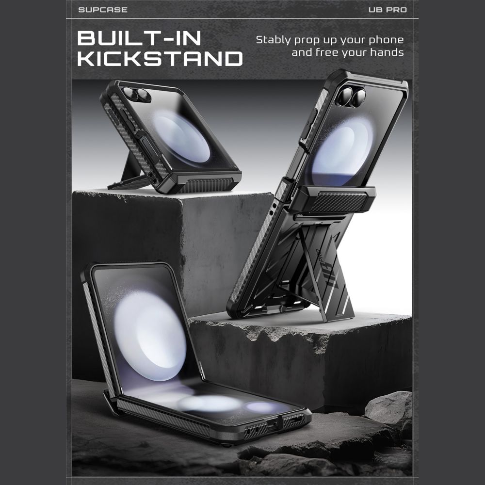 Pokrowiec Supcase Unicorn Beetle Pro czarny Samsung Galaxy Z Flip 7 / 3 Pokrowiec Supcase Unicorn Beetle Pro czarny Samsung Galaxy Z Flip 7 / 3