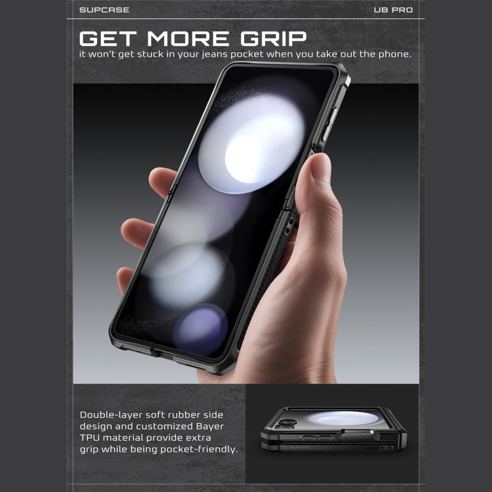 Pokrowiec Supcase Unicorn Beetle Pro czarny Samsung Galaxy Z Flip 7 / 5 Pokrowiec Supcase Unicorn Beetle Pro czarny Samsung Galaxy Z Flip 7 / 5