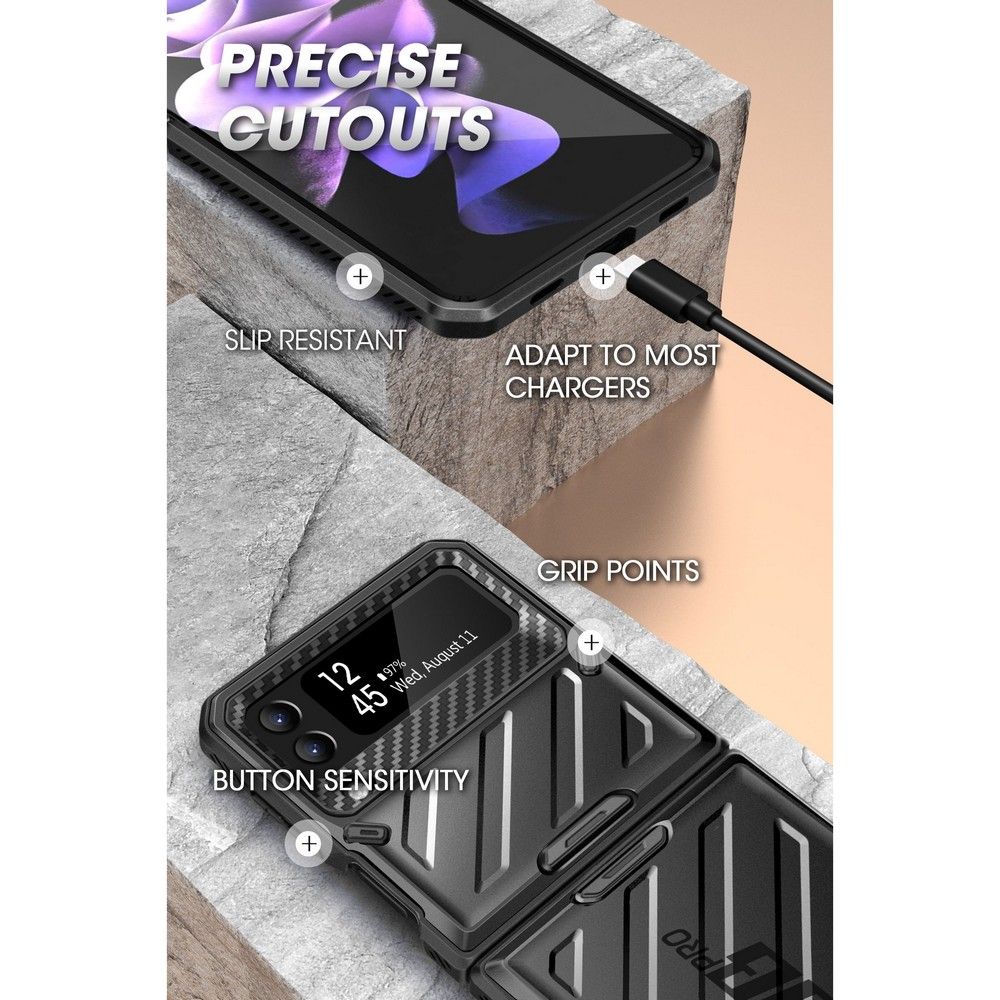 Pokrowiec Supcase Unicorn Beetle Pro czarny Samsung Z Flip 4 / 3