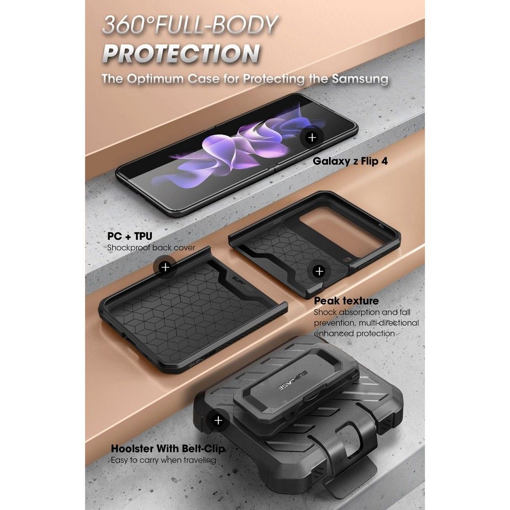 Pokrowiec Supcase Unicorn Beetle Pro czarny Samsung Z Flip 4 / 6 Pokrowiec Supcase Unicorn Beetle Pro czarny Samsung Z Flip 4 / 6
