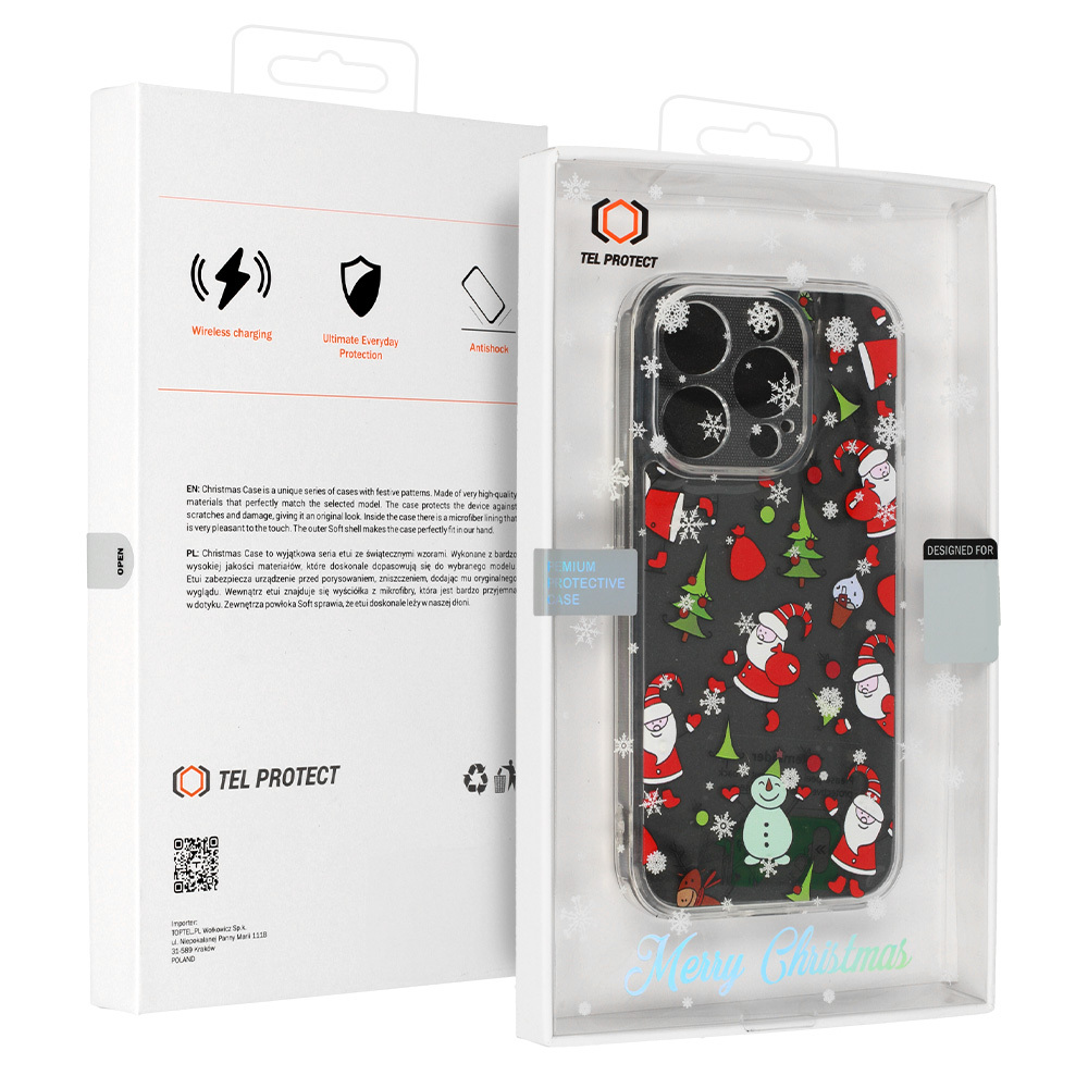 Pokrowiec �wi�teczny Christmas Clear Case wz�r 1 Apple iPhone 14 Pro / 7