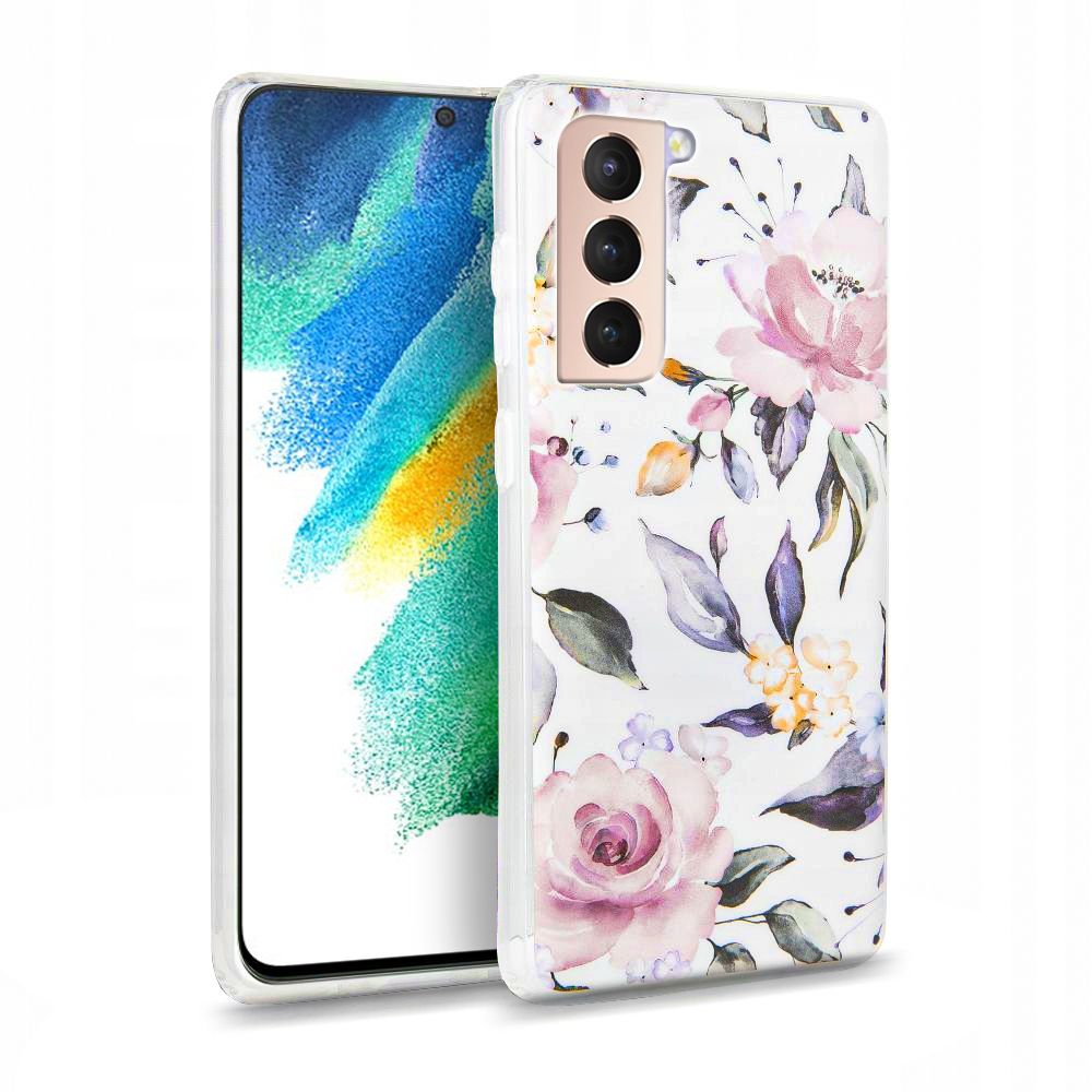 Pokrowiec Tech-protect Floral biay Samsung Galaxy S21 FE 5G