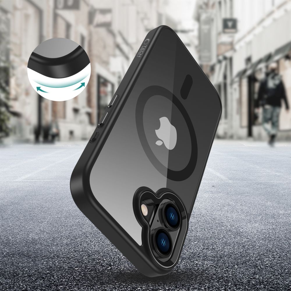 Pokrowiec Tech-Protect Magmat Magsafe black-clear Apple iPhone 16 / 2 Pokrowiec Tech-Protect Magmat Magsafe black-clear Apple iPhone 16 / 2