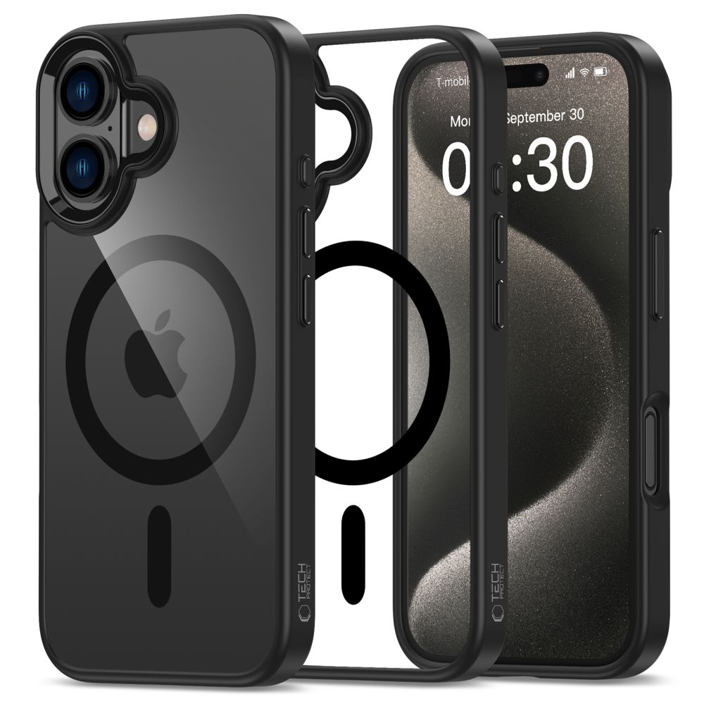 Pokrowiec Tech-Protect Magmat Magsafe black-clear Apple iPhone 16 Plus Pokrowiec Tech-Protect Magmat Magsafe black-clear Apple iPhone 16 Plus