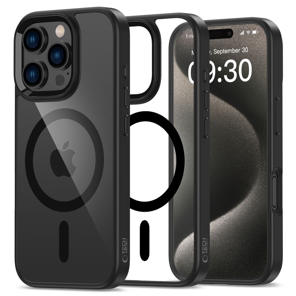Pokrowiec Tech-Protect Magmat Magsafe black-clear Apple iPhone 16 Pro
