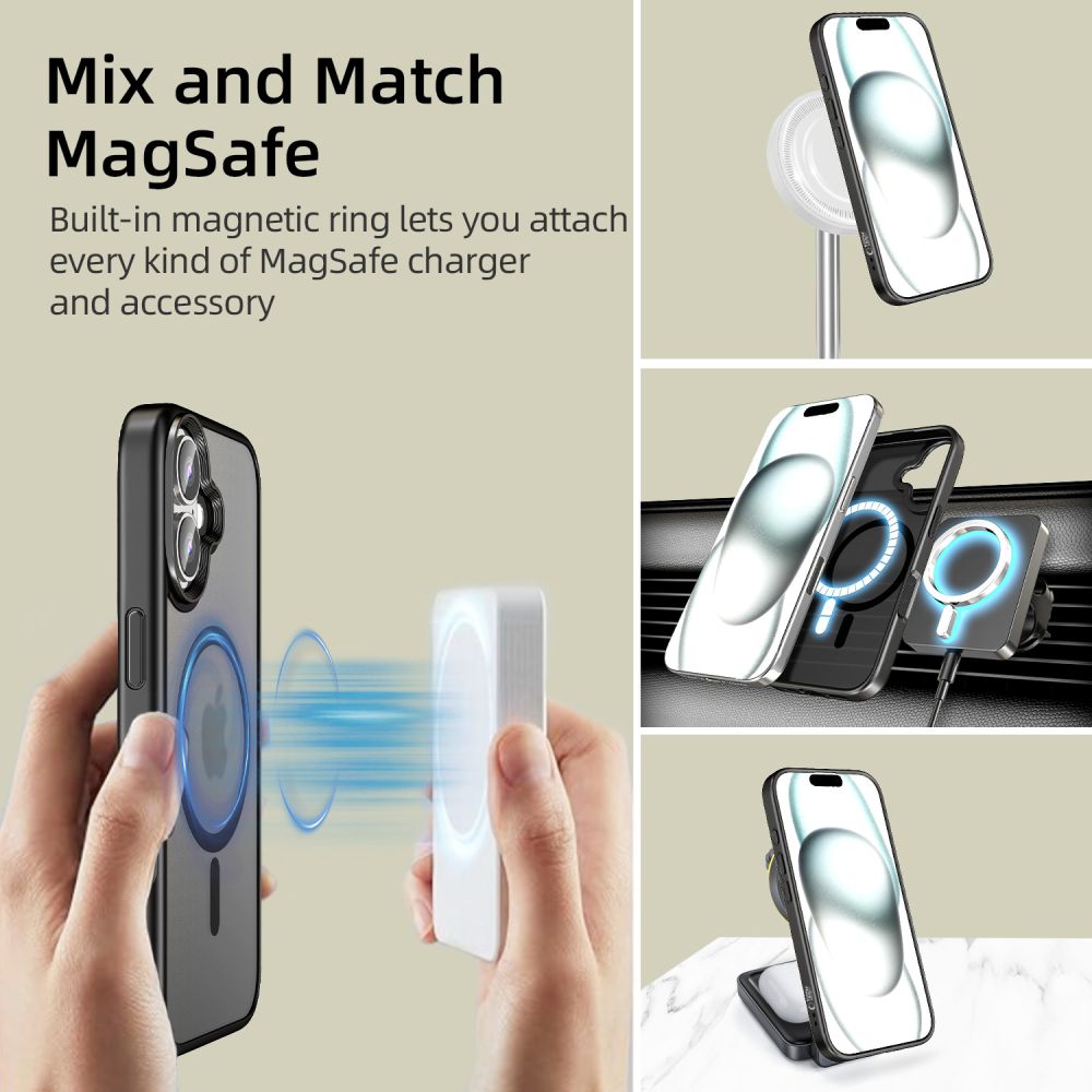 Pokrowiec Tech-Protect Magmat Magsafe czarny Apple iPhone 16 Plus / 4 Pokrowiec Tech-Protect Magmat Magsafe czarny Apple iPhone 16 Plus / 4