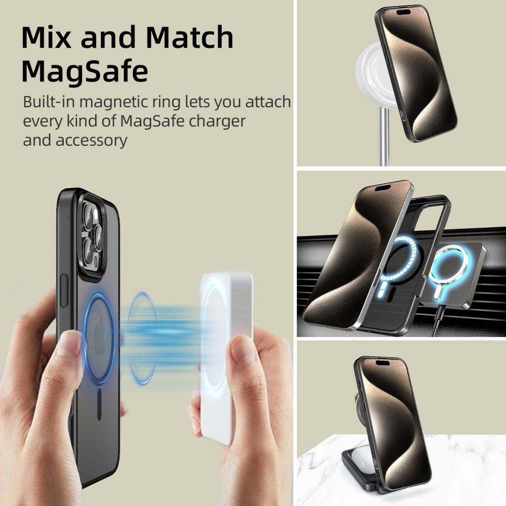 Pokrowiec Tech-Protect Magmat Magsafe czarny Apple iPhone 16 Pro Max / 4 Pokrowiec Tech-Protect Magmat Magsafe czarny Apple iPhone 16 Pro Max / 4