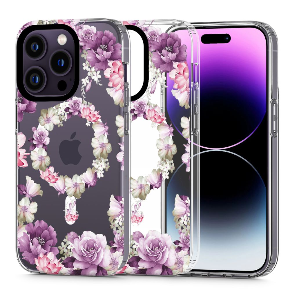Pokrowiec Tech-Protect Magmood Magsafe wzr rose floral Apple iPhone 14 Pro