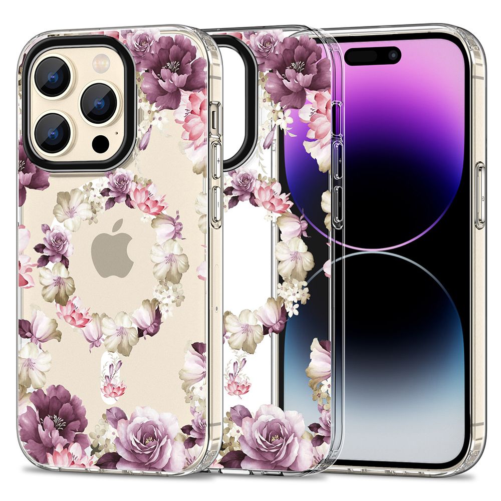 Pokrowiec Tech-Protect Magmood Magsafe wzr rose floral Apple iPhone 15 Pro Max