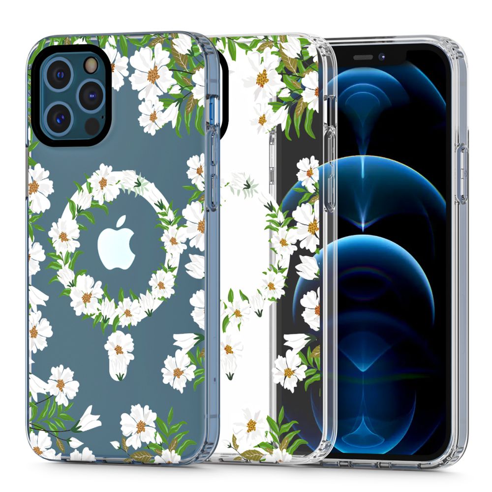 Pokrowiec Tech-Protect Magmood Magsafe wz�r white daisy Apple iPhone 12 Pro / 3