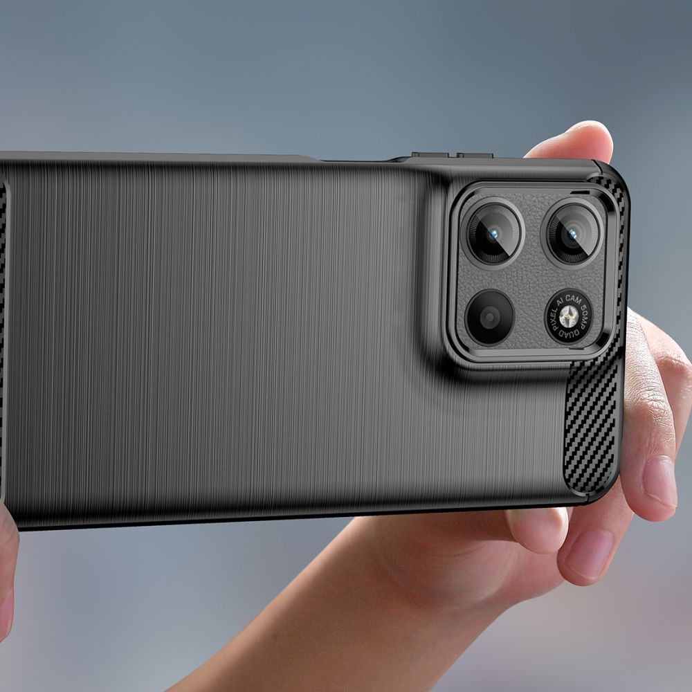 Pokrowiec Tech-Protect TpuCarbon czarny Motorola G15 Power / 4 Pokrowiec Tech-Protect TpuCarbon czarny Motorola G15 Power / 4