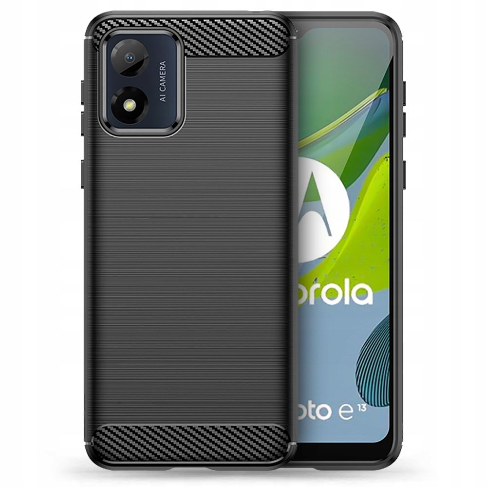 Pokrowiec Tech-Protect TpuCarbon czarny Motorola Moto E13