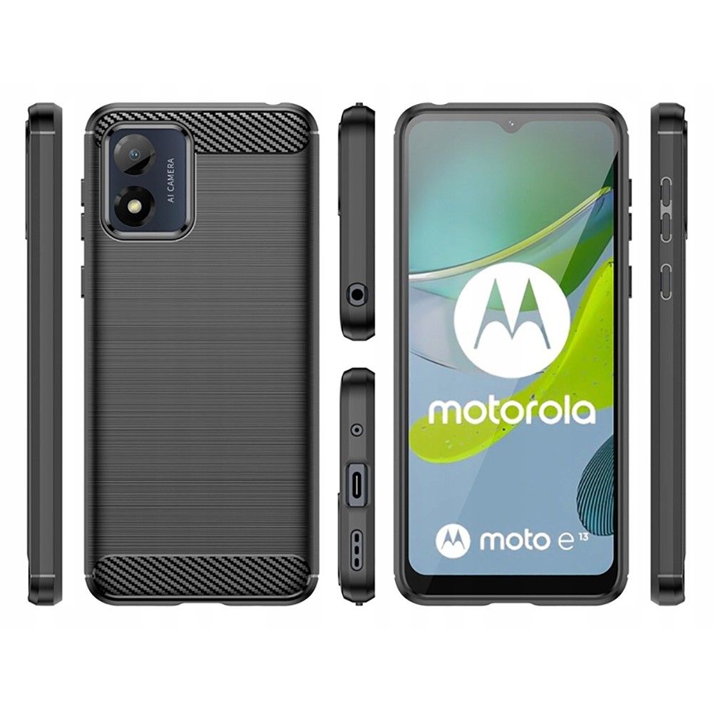 Pokrowiec Tech-Protect TpuCarbon czarny Motorola Moto E13 / 7