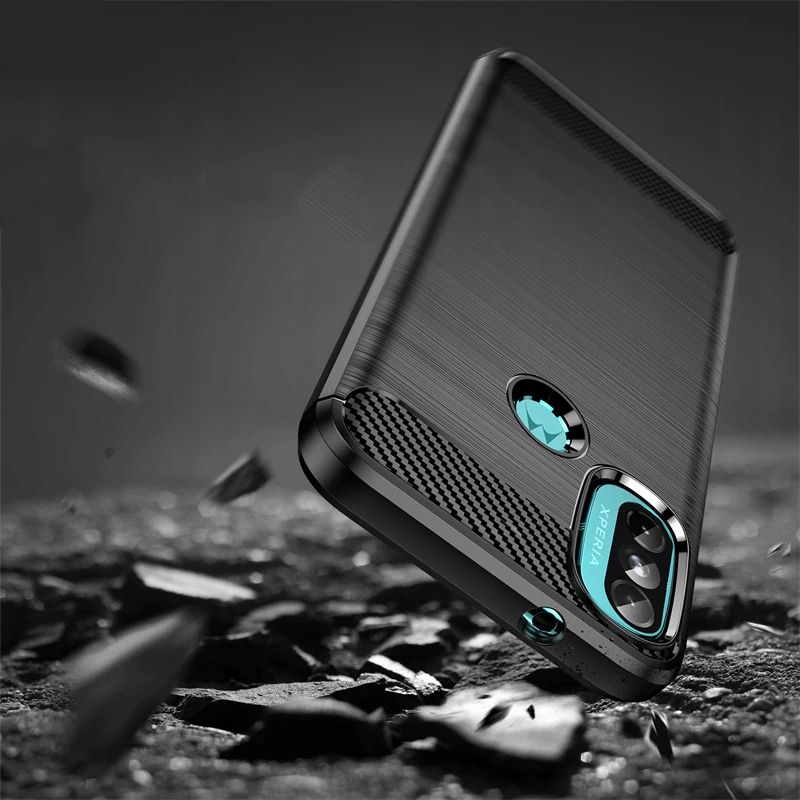 Pokrowiec Tech-Protect TpuCarbon czarny Motorola Moto E20 / 2
