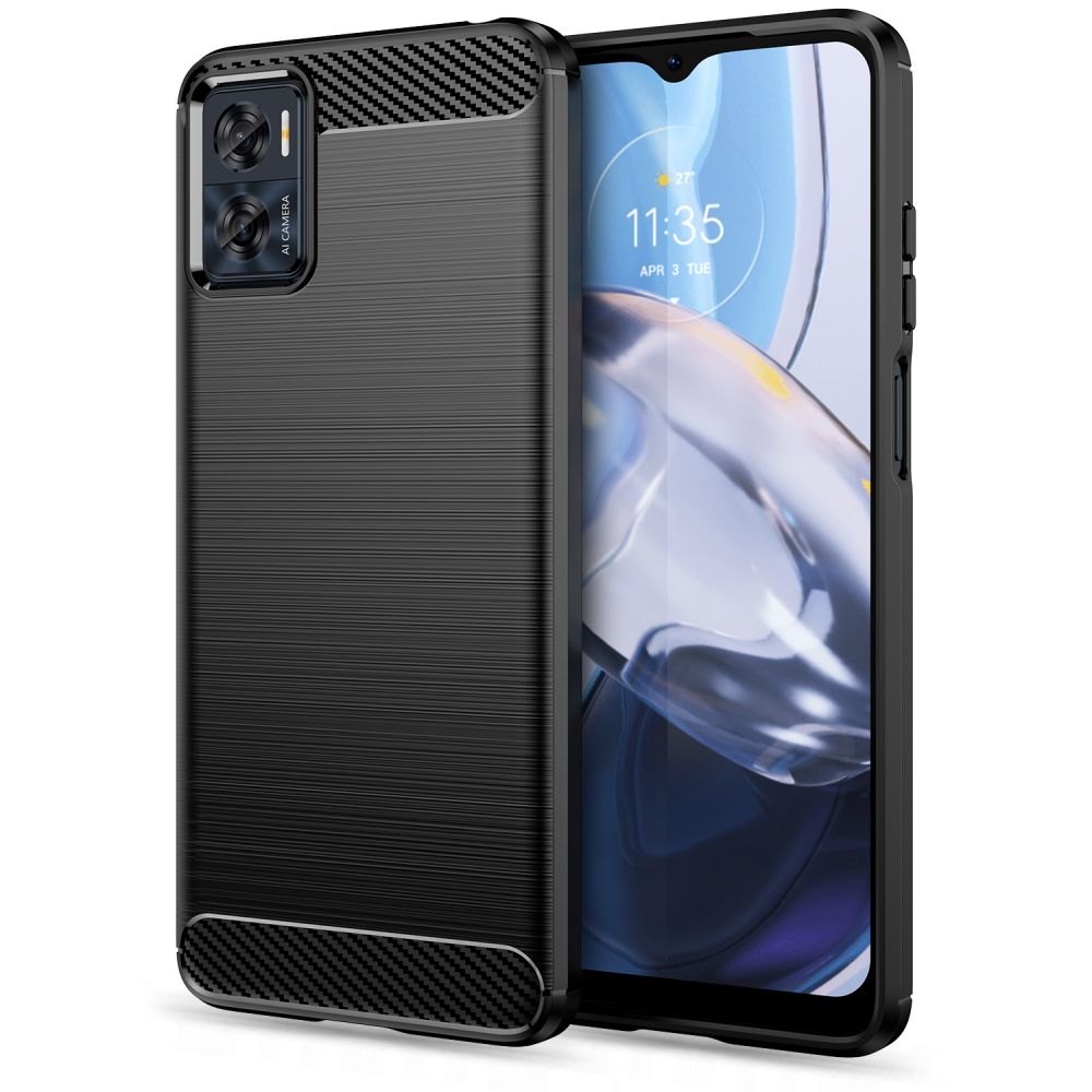 Pokrowiec Tech-Protect TpuCarbon czarny Motorola Moto E22