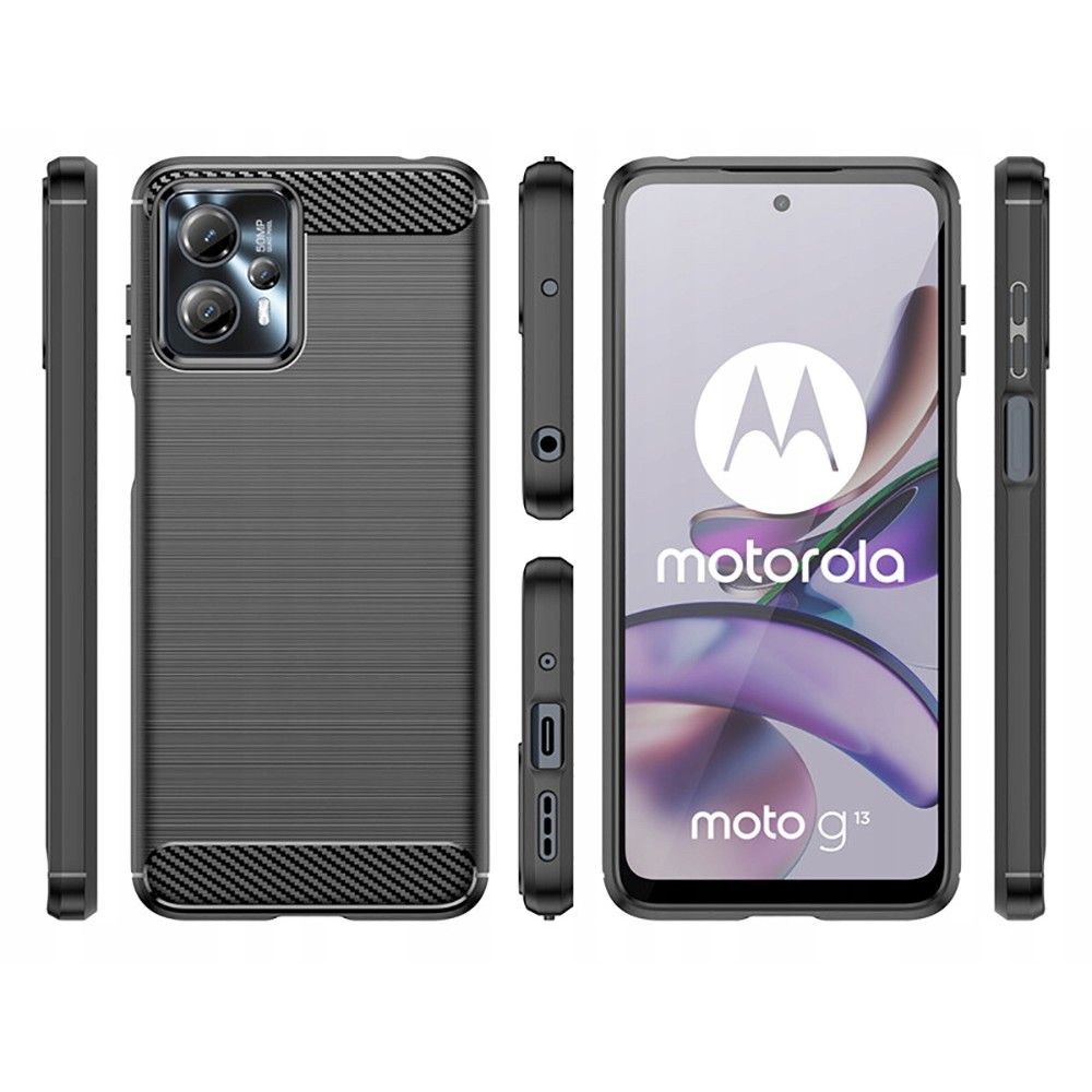 Pokrowiec Tech-Protect TpuCarbon czarny Motorola Moto G13 / 5