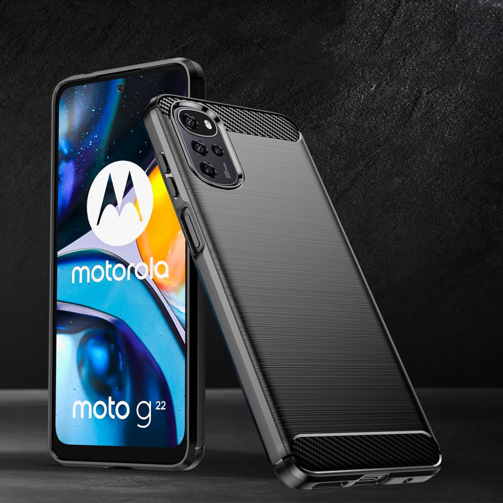 Pokrowiec Tech-Protect TpuCarbon czarny Motorola Moto G22 / 5