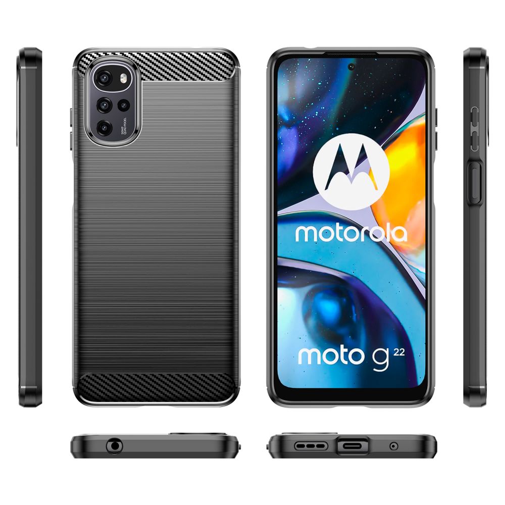 Pokrowiec Tech-Protect TpuCarbon czarny Motorola Moto G22 / 8