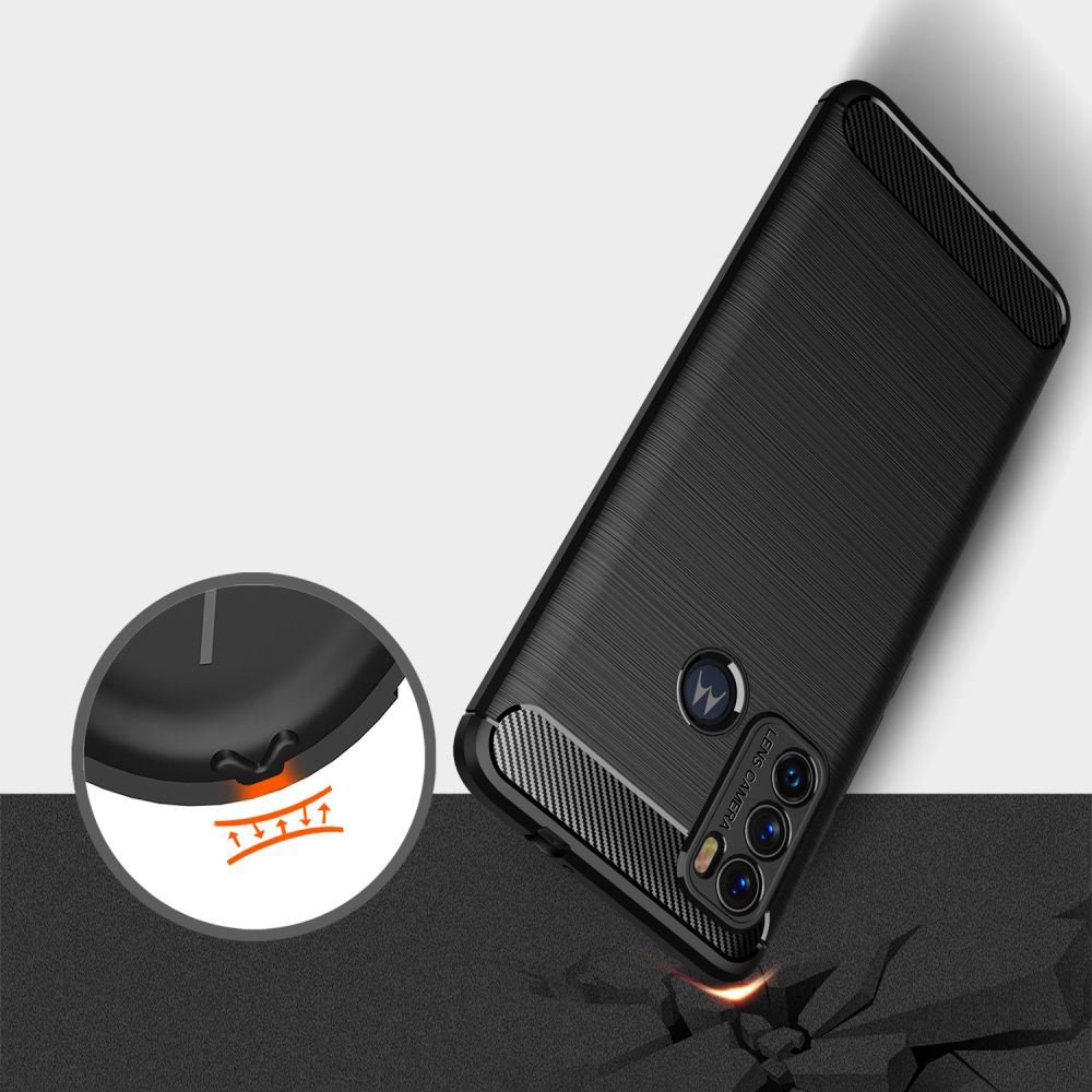 Pokrowiec Tech-Protect TpuCarbon czarny Motorola Moto G60 / 5
