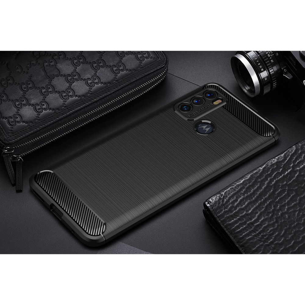 Pokrowiec Tech-Protect TpuCarbon czarny Motorola Moto G60 / 9