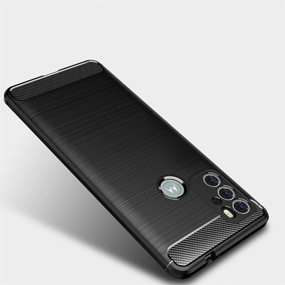 Pokrowiec Tech-Protect TpuCarbon czarny Motorola Moto G60s / 5