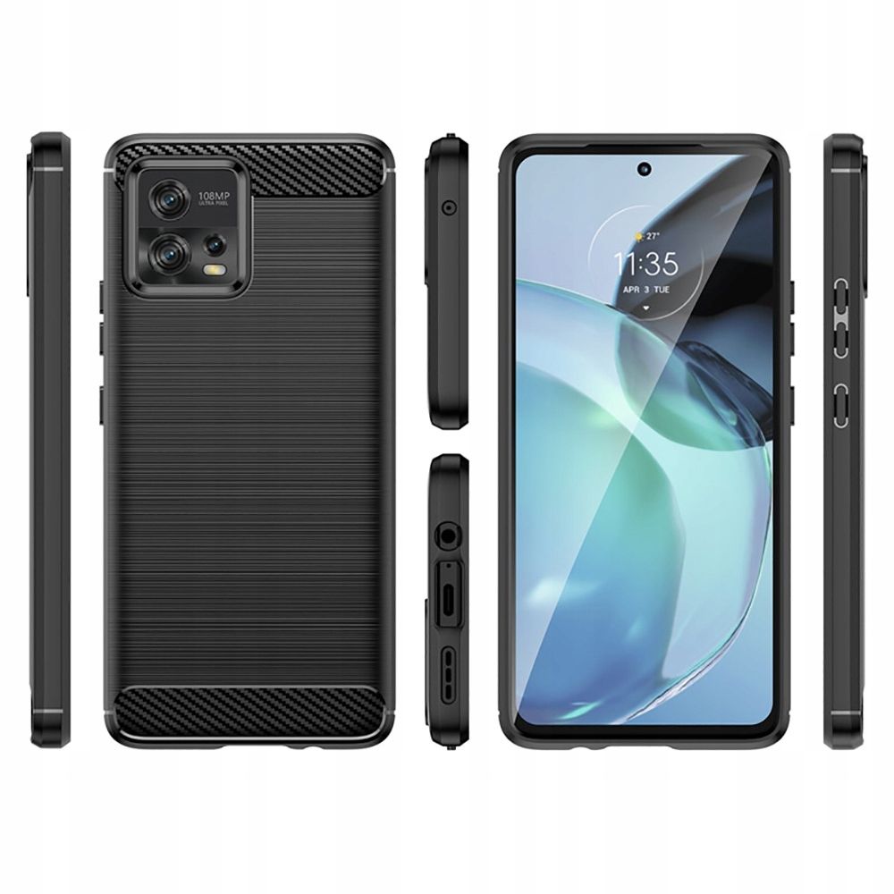 Pokrowiec Tech-Protect TpuCarbon czarny Motorola Moto G72 / 5