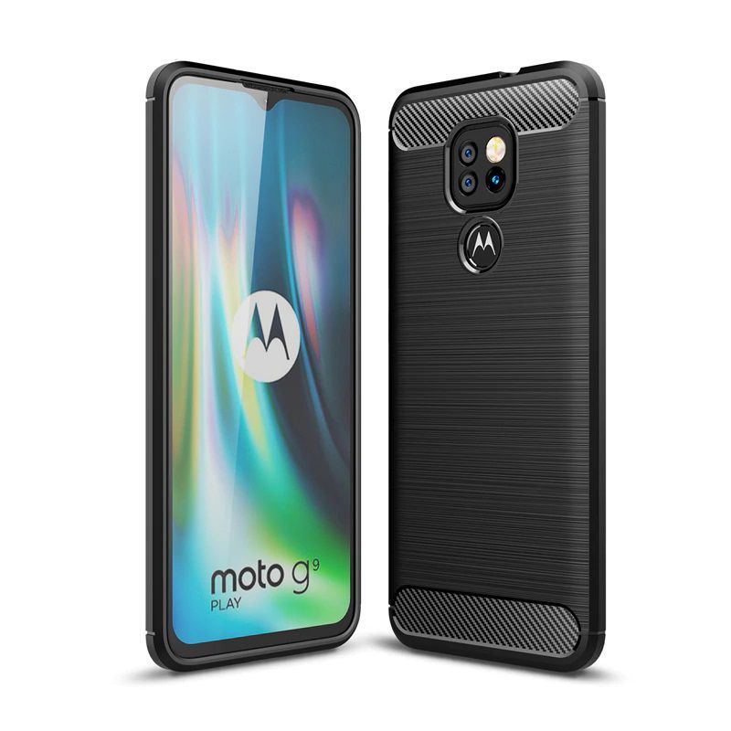 Pokrowiec Tech-Protect TpuCarbon czarny Motorola Moto G9 Play