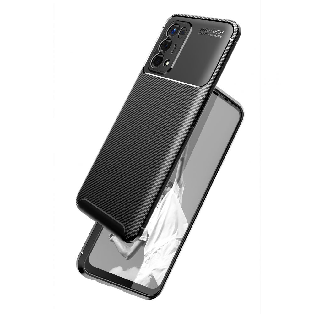 Pokrowiec Tech-Protect TpuCarbon czarny Oppo A74 5G / 2
