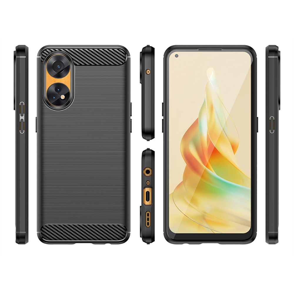 Pokrowiec Tech-Protect TpuCarbon czarny Oppo Reno 8T 4G / 5