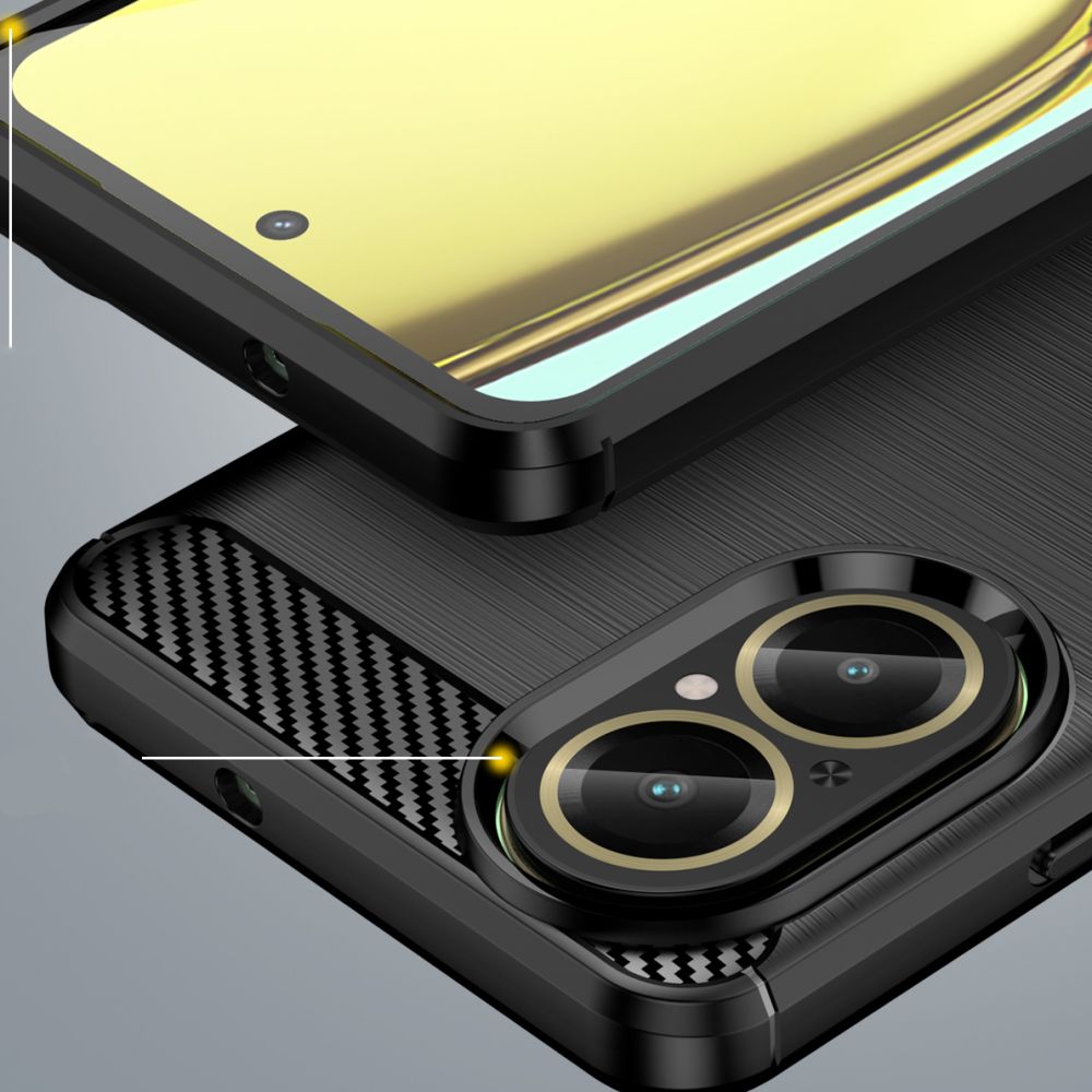 Pokrowiec Tech-Protect TpuCarbon czarny Realme C67 4G / 6 Pokrowiec Tech-Protect TpuCarbon czarny Realme C67 4G / 6